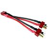 YUNIQUE GREEN-CLEAN-POWER - Cavo T-Plug T-Deans Parallelo | Connettore Universale per Batterie LiPo RC | Facile Installazione | Adatto per Auto, Barche, Aerei RC, Rosso Nero, Plastica