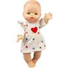 Heless 54035 - Set per Bambole con Bambola Gordi Girl e Abito in Velluto a Coste Beige con coriandoli Rossi, Misura ca. 34 cm