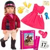 OG DOLLS Our Generation - Lily Anna - Bambola equestre posabile da 46 cm - Occhi azzurri e capelli biondi - Accessori per l'equitazione & Libro di storie - Giocattolo per bambini dai 3 anni in su