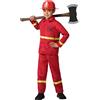 ATOSA | Costume rosso da pompiere per bambini | Include caban e pantaloni | Ideale per i bambini amanti dell'azione | Perfetto per Carnevale, Halloween e feste a tema | 7-9 anni