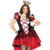 Leg Avenue - 86166x08011 - Costumi per Bambini - 86166x Model - Plus Size Costume Reale Regina Rossa - 1x-2x - Nero/Rosso
