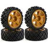Levigo RC Buggy Gomma Fango Rally Pneumatici Compatibile Con Tamiya 1/10 TT01/TT02/XV-01/HPI RS4 RC Upgrade Pneumatici Neri