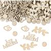 REEKNOKOL, 100 Pezzi Decorazioni Tavolo Matrimonio, Confetti di Legno Just Married, Cuori per Tavola Matrimonio, Fidanzamento, Anniversario, Banchetti (Stile 1)