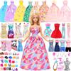 Miunana 94 Pezzi Per 11.5 Pollici 28 - 30 CM Bambola Princess Principessa: 5 Vestiti Di Sposa + 2 Abiti + 2 Pantaloni + 2 Costumi Da Bagno + 10 Vestiti Moda + 15 PCS Scarpe + 5 Borse + 53 Accessori