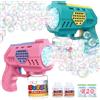 Eaglestone Pistole Bolle Per Bambini 2 Pezzi, Macchina Automatica Con Luci LED, Giocattolo Estivo Per Esterni, Regalo Di Compleanno 4-8 Anni