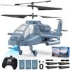 Charmofun Elicottero Telecomandato, 2.4Ghz Elicottero Radiocomandato con Luce e 3 batterie, 40 Minuti di Volo, 3.5 Canali Elicotteri RC, Aereo Telecomandato Regalo per Bambini da 8+ Anni (Blu)
