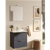 VITRA Mobile Bagno sospeso Vitra con Lavabo colore Antracite 80 cm