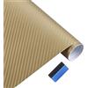 NewL Rotolo di pellicola adesiva 3D in vinile in fibra di carbonio, con rilascio dell'aria, senza bolle, con strumenti per l'installazione (oro, 30 cm x 150 cm)