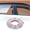 Zimoer Cromate Strisce Decorazione Auto, Universale Portiera Paraurti Protezione Autoadesiva Flessibile Car Styling Trim Strip Argento, Striscia Adesiva per Decorazione per Auto (10 mm x 5 m)