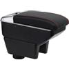 OYHCM Bracciolo Centrale per Seat Ibiza 6J IV 2008-2017, Doppio Scomparto, Pelle Nera, Facile da Installare, Accessorio Auto Personalizzato