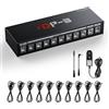 Donner DP-3 Alimentatore per Pedali Chitarra con 10 Uscite DC Isolate, Compatibile con Pedali 9V/12V/18V (100mA/300mA/500mA)