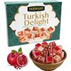 Bodesa Valore Lokum Vegano 100 g - Turkish Delight Tradizionale | Melograno, Rosa, Pistacchio, Nocciola, Frutta Mista | Dolce Turco Artigianale | Jelly Fruit (100 g Melograno)