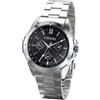 JewelryWe Orologio uomo, Display Nero,Pointer Argento,Bracciale Argento in Acciaio Inossidabile