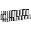 Capri Tools Set di bussole poco profonde e profonde a 12 punti, SAE, 1/4 a 7/8, 22 pezzi