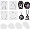 Voyyphixa 4 Pezzi Stampi Silicone per Resina Epossidica Halloween Portachiavi Stampo Shaker Resina Quicksand Resin Molds Stampo Lapide Sabbie Mobili (Halloween Mold A)