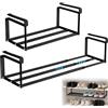Peelanmall Scarpiera sospesa allungabile, 40 - 70 cm, scaffale regolabile per appendere le scarpe, organizer per organizzare e riordinare cucine, armadi e scarpiere (nero)