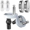 LINXIU Cerniere per sedile WC, fissaggio a sgancio rapido con viti e bulloni, confezione da 2, universali, per fori da 14-16 mm, nero e argento