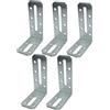 AERZETIX - C58918 - Set di 5 Staffe di montaggio regolabili 80x55x30x2mm con angoli smussati - fori di montaggio 10+1+1 - per pareti divisorie in cartongesso piano di lavoro - in acciaio zincato Z275