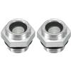 PATIKIL Aria Compressore Olio Mirino Vetro, 2pz G 1/4 Maschio Filettatura Alluminio Lega Olio Liquido Livello Indicatore Aria Compressore Parti con O-ring