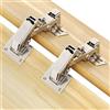 bartuda Cerniera Per Ante Cucina, 4 Pezzi 175 Gradi Senza Cornice Soft Close Con Viti Buffer Idraulico Nascosto Per Mobili, Montaggio Regolabile