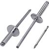 SKIR'CO (50 pezzi) Rivetti ciechi in alluminio con flangia grande, 4,0 x 16 mm, mandrino in acciaio, punta da trapano inclusa