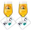 RoxleyLtd Roxley X2 Moretti - Mezzi bicchieri da birra con 2 tappetini di marca