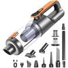 botatio Aspirapolvere Senza Fili, 26000Pa 4-in-1 Aspirapolvere Auto Potente, Scarico Polvere One-touch, Motore Brushless, display HD e Illuminazione, Aspirapolvere Portatile per Casa/Ufficio/Auto, Arancione