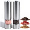 Virklyee 2 Pezz Macina Sale e Pepe Elettrica Macinapepe in Acciaio Inossidabile Macinapepe Elettrico,Luce LED e Rugosità Regolabile (Acciaio Inox 02)