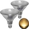 luckmax Alta luminosità 25W PAR38 LED bianco caldo,impermeabile,riflettore in vetro E27 lampade LED PAR38(sostituisce lampada alogena 200W-250W),per interni ed esterni,proiettori senza sfarfallio,2 Pezzi
