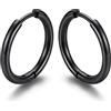 GoldChic Orecchini a Cerchio Donna, 10mm Nero Orecchini Cerchio Piccolo Donna Ipoallergenici e Abbinabili in Acciaio Inossidabile