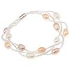 Treasure Bay Braccialetto multifilo con perle d'acqua dolce coltivate per donne e ragazze, colore: bianco, nero, rosa, multicolore, One Size, Perla