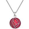 Sea Gems Rennie Mackintosh - Collana con ciondolo a forma di rosa tradizionale, smaltato, 20 mm, con catenina da 45,5 cm, in confezione regalo e base metal, colore: Rosso, cod. 7686