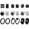 MILACOLATO 9 paia Orecchini Magnetici per Uomo Donna Argento Non Forato 316L Orecchini Magnetici in Acciaio Inossidabile CZ Magnete clip su Orecchini Finti Set Nero