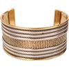Touchstone indiano Bollywood Desire Splendidamente sbucciato a mano elegante polsino Enhancer 1,25 pollici di dimensioni libere Designer Bracciale polsino in oro argento toni per le donne.