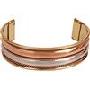 Touchstone Bracciale in rame indiano fatto a mano, Chakra della pace, Yoga, Meditazione, Mantra, Manicotta gioiello per donne e uomini, 6,5 pulgadas, Rame, Senza Gemstone