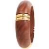 TOUCHSTONE Bracciale Indiano Bollywood in Legno Naturale Tagliato a Mano con Motivi Assortiti in Ottone per Donna