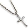 DVRK® Collana Uomo Croce in Oro 18K o Argento con Base in Acciaio Inossidabile 316L, 55 cm - Resistente all'Acqua e al Sudore - Rosario, Croce, Crocifisso, Gioielli, Cross, Necklace
