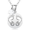 CELESTIA Chiama Angeli Gravidanza, Collana Richiamo degli Angeli, Ciondolo Gravidanza con Impronta e Trifoglio, Placcato Argento Collana Donna Incinta, Regalo Futura Mamma