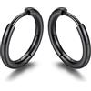 GoldChic Orecchini a Cerchio Donna, 12mm Nero Orecchini Cerchio Piccolo Donna Ipoallergenici e Abbinabili in Acciaio Inossidabile