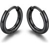 GoldChic Orecchini a Cerchio Donna, 8mm Nero Orecchini Cerchio Piccolo Donna Ipoallergenici e Abbinabili in Acciaio Inossidabile