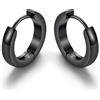 GoldChic Orecchini a Cerchio Donna, 12mm Nero Orecchini Cerchio Piccolo Donna Ipoallergenici e Abbinabili in Acciaio Inossidabile