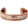 Touchstone in rame forgiato a mano magnetico con stile tibetano di alto livello. Bellissimo bracciale in rame puro a tre metalli con eleganza minimalista integrata in tre toni.