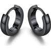 GoldChic Orecchini a Cerchio Donna, 9mm Nero Orecchini Cerchio Piccolo Donna Ipoallergenici e Abbinabili in Acciaio Inossidabile