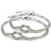 KAKI La Felicità è Nelle Piccole Cose Bracciale Unisex Nodo d'Amore Acciaio Inossidabile Anallergico, Regolabile, Finitura Argento e Oro, Doppia Catena Snake, 17+5cm