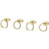 Breil, Orecchini Donna Collezione Tetra TJ3164, Set di 4 Orecchini in Acciaio Bilux, Colore Oro