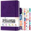Legend Planner Legend Wellness Planner & Food Journal Pocket - Diario giornaliero per la salute con esercizio fisico e perdita di peso - Diario nutrizionale, 6 mesi (viola)