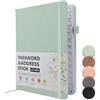 WWYSSZ Quaderno Delle Password Book Rubrica Alfabetica Quaderno con Registro A-Z, Taccuino Portatile per Password Tascabile,Copertina Rigida, per Ricordare Login Sito Web Username e Molto Altro,Verde