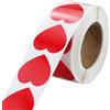 EUGENEKELLY 500 adesivi a forma di cuore rosso autoadesivi a forma di cuore, rotolo da 25 mm, piccoli adesivi a forma di cuore, per matrimoni, scrapbooking regali