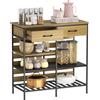 HOMCOM Credenza da cucina, mobile contenitore con 2 cassetti e 3 ripiani aperti, stile industriale, struttura in acciaio, per sala da pranzo