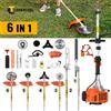 CONENTOOL 6 in 1: Decespugliatore a Benzina 52CC, Tagliasiepi, Motosega, Attrezzi da Giardino per Potatura Rami - Motore a 2 Tempi